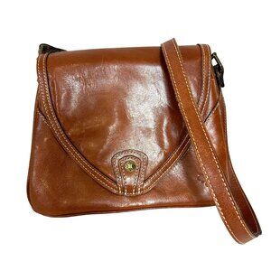 Patricia Nash Alimena Crossbody Bag Flap Front Organizer Tan Brown